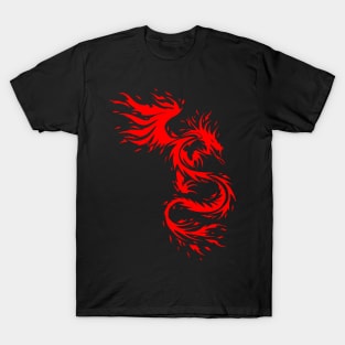 Flying Fire Dragon Design T-Shirt